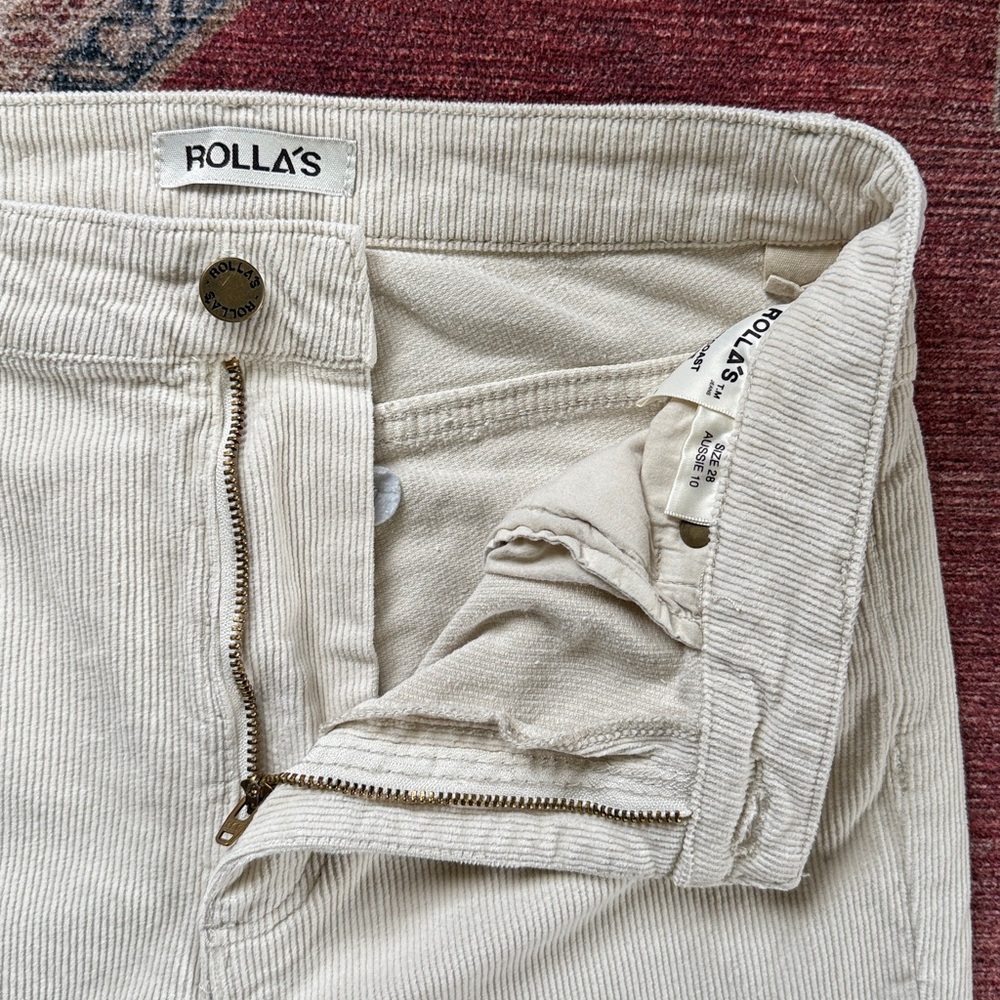 ROLLA’S Vanilla Corduroy Eastcoast Flare Size 28 - Picture 10 of 14